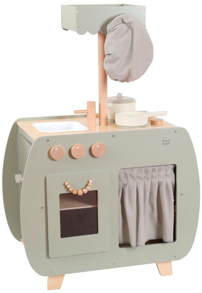 Label Label Olijfgroen Houten Bistro Keuken, Kinderen en Baby's, Speelgoed | Houten speelgoed, Nieuw, Verzenden