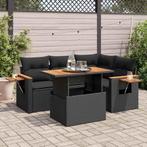 vidaXL 5-delige Loungeset met kussens poly rattan acacia, Tuin en Terras, Tuinsets en Loungesets, Verzenden, Nieuw, Rotan, Loungeset