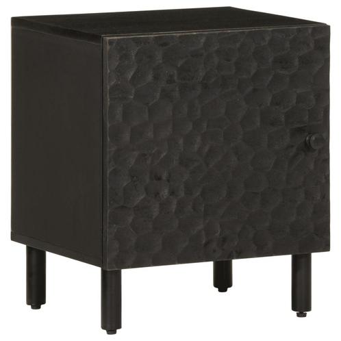 vidaXL Nachtkastje 40x33x46 cm massief mangohout zwart, Huis en Inrichting, Slaapkamer | Nachtkastjes, Nieuw, Hout, Verzenden