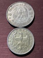 Duitsland. Lot of 2 coins: 2 & 5 Reichsmark 1925/1935, Postzegels en Munten, Munten | Europa | Niet-Euromunten