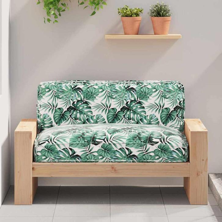 vidaXL Palletkussen voor zitting Bloemen Bladpatroon 120 x, Huis en Inrichting, Woonaccessoires | Kussens, Groen, Nieuw, Verzenden