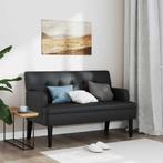 vidaXL Bankje met rugleuning 112x65,5x75 cm kunstleer zwart, Verzenden, Nieuw, Leer