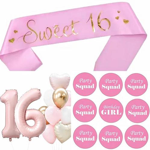 Sweet 16 set deLuxe 23-delig wit roze goud, Hobby en Vrije tijd, Feestartikelen, Verjaardag, Nieuw, Versiering, Verzenden
