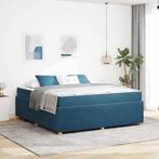 vidaXL Bedframe met matras Blauw 180 x 200 cm Stof, Huis en Inrichting, Slaapkamer | Bedden, Verzenden, Nieuw, Blauw, Stof