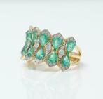 Statement ring - 14 karaat Geel goud - 2.24ct. tw. Smaragd -, Sieraden, Tassen en Uiterlijk, Antieke sieraden