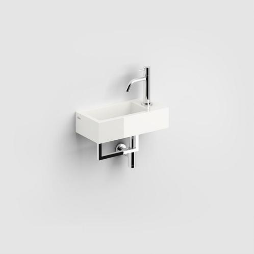 Fontein Clou Flush 3 36x18x9cm Mineraal Marmer Glans Wit Met, Doe-het-zelf en Verbouw, Sanitair, Overige typen, Nieuw, Chroom