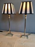 Tafellamp (2) - Metaal - Twee Schemerlampen - Gestreepte