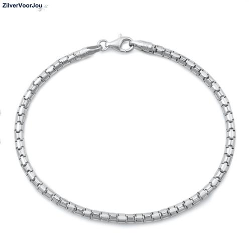 Zilveren schakel armband 19 cm 2.7 mm breed, Sieraden, Tassen en Uiterlijk, Armbanden, Nieuw, Verzenden