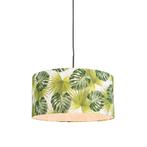 Botanische hanglamp zwart met Leaf kap 50cm - Combi 1, Nieuw, Overige materialen, Modern, 75 cm of meer