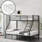 Metalen stapelbed kinderbed met matrassen 210x147,5x168 zwar, Nieuw, Verzenden