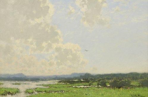 Cornelis Kuijpers (1864-1932) - Weids landschap aan de Rijn, Antiek en Kunst, Kunst | Schilderijen | Klassiek