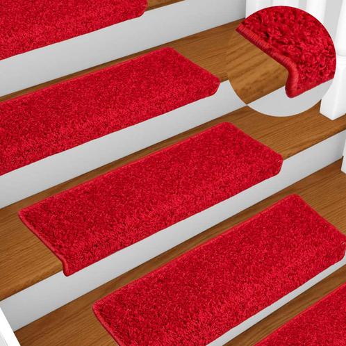 vidaXL Trapmatten 10 st 65x21x4 cm Rood Rechthoekige Rand, Doe-het-zelf en Verbouw, Ladders en Trappen, Nieuw, Verzenden
