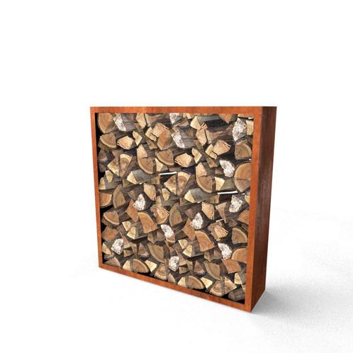 Geroba houtopslag Egura C4 1500x385x1500mm - Cortenstaal, Tuin en Terras, Overige Tuin en Terras, Nieuw, Verzenden