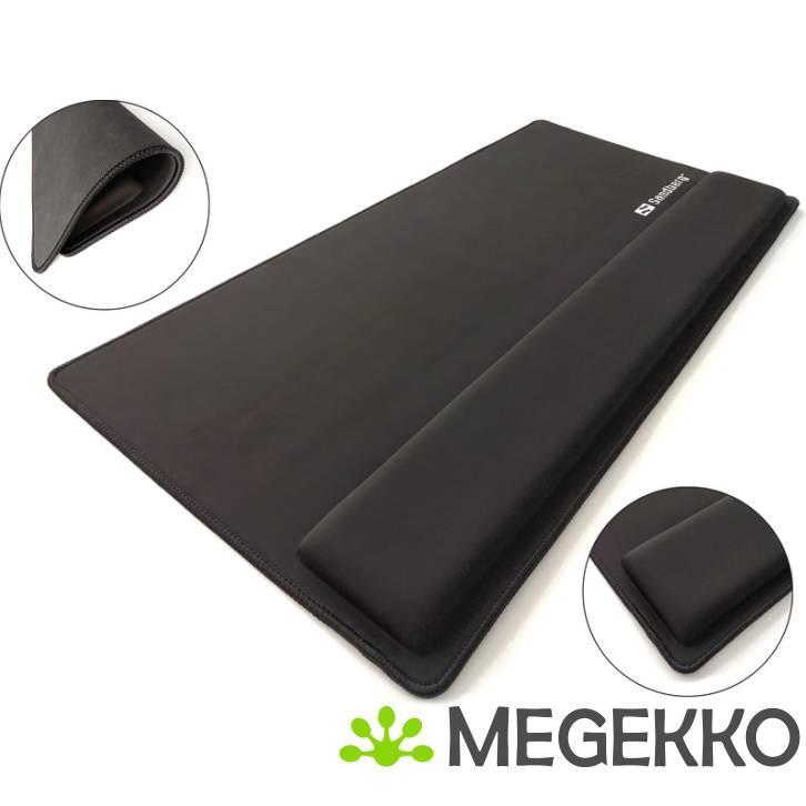 Sandberg Desk Pad Pro XXL Zwart Game-muismat 71x35 polssteun, Computers en Software, Muizen, Nieuw, Verzenden