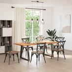 vidaXL Eettafel rechthoekig 220x90x74 cm massief eikenhout, Huis en Inrichting, Tafels | Eettafels, Verzenden, Nieuw