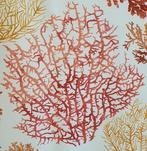 Exclusieve stof met rode koralen - Mediterrane design -