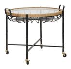 SALONTAFEL CEBU MET GLAS EN PUTTEN CM 70,5X65X57, Huis en Inrichting, Tafels | Sidetables, Ophalen of Verzenden, Nieuw