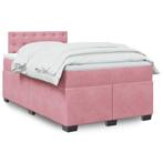 vidaXL Boxspring met matras fluweel roze 120x200 cm, Verzenden, Nieuw, Twijfelaar, 120 cm