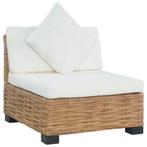 vidaXL Bank zonder armleuning met kussens natuurlijk rattan, Verzenden, Nieuw, Rotan