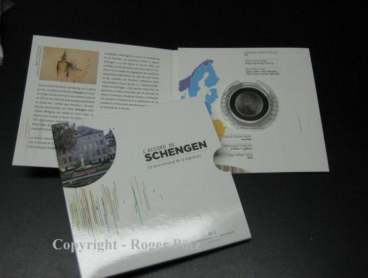 Luxemburg 10 Euro 2010 Schengener Abkommen Titan zilver p..., Postzegels en Munten, Munten | Europa | Euromunten, Verzenden