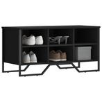 vidaXL Schoenenkast 90x38x45,5 cm bewerkt hout zwart, Verzenden, Nieuw