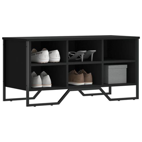 vidaXL Schoenenkast 90x38x45,5 cm bewerkt hout zwart, Huis en Inrichting, Kasten | Schoenenrekken, Nieuw, Verzenden