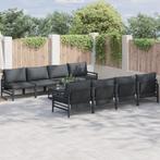 vidaXL Tuin Sofa Set met kussen 9 pcs Antraciet Staal & Stof, Verzenden, Nieuw, Rvs