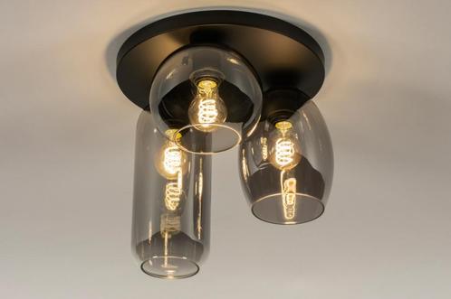 Rietveld Plafondlampen - Zwart - Glas, Metaal, Huis en Inrichting, Lampen | Plafondlampen, Verzenden