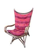 Fauteuil - Textiel, Riet - A rattan bamboo fanback lounge