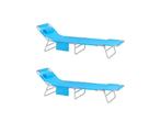 SoBuy OGS35-B - Ligstoelen - Verstelbaar - Blauw (set van 2), Tuin en Terras, Ligbedden, Verzenden, Nieuw