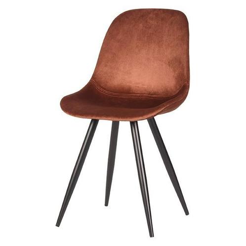 LABEL51 Eetkamerstoel Capri - Rust - Fluweel, Huis en Inrichting, Stoelen, Ophalen of Verzenden