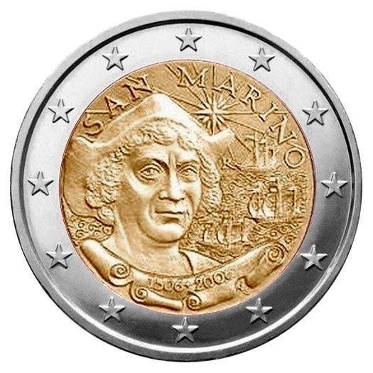 San Marino 2 Euro Columbus 2006, Postzegels en Munten, Munten | Europa | Euromunten, Verzenden