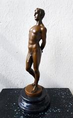 Beeld, Mannelijk naakt - Nick - 32 cm - Brons, Marmer, Antiek en Kunst