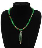 Boeddhistische hanger - Dzi 9 ogen - Jade, tijgeroog - Grote, Antiek en Kunst