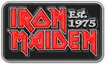 Iron Maiden Est 1975 - ijzeren pin officiële merchandise, Ophalen of Verzenden, Nieuw, Kleding