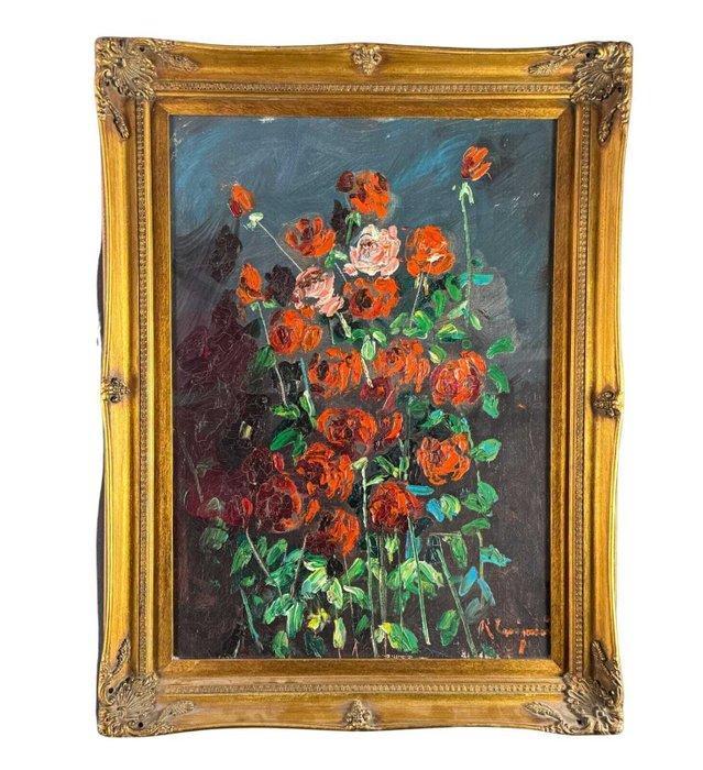 Roberto Carignani (1894-1975) - Rose, Antiek en Kunst, Kunst | Schilderijen | Klassiek