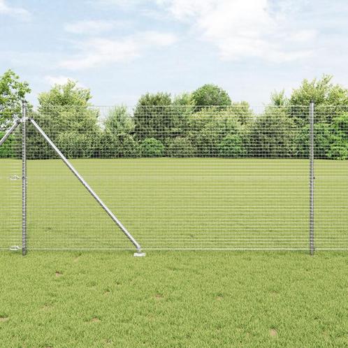 vidaXL Gelaste Draad Heck met 13 Spike Palen 1.4x25 m, Tuin en Terras, Schuttingen, Nieuw, IJzer, Verzenden