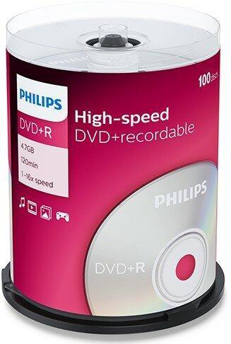 Philips DVD-R 4.7 GB 100 stuks, Computers en Software, Beschrijfbare discs, Verzenden