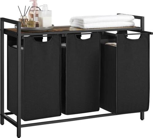 Wasmand met 3 vakken , Wassorteerder , 114L , vintage Bruin, Auto diversen, Autogereedschap, Nieuw, Verzenden