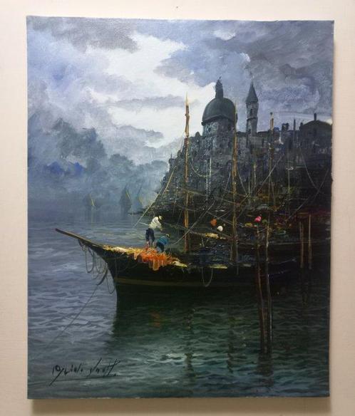 Guido Vuotto (1964) - Controluce a Pozzuoli (Napoli), Antiek en Kunst, Kunst | Schilderijen | Klassiek