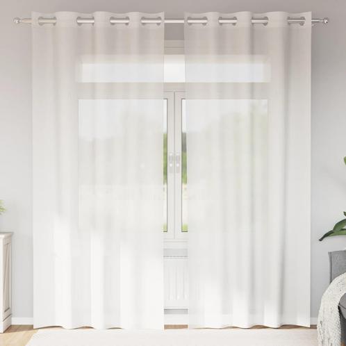 vidaXL Gordijnen voile met doorvoertules 2 st wit, Huis en Inrichting, Stoffering | Gordijnen en Lamellen, Wit, Nieuw, Verzenden