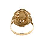 Gouden entourage ring met bloedkoraal 14 krt, Sieraden, Tassen en Uiterlijk, Ringen, Ophalen of Verzenden, Nieuw
