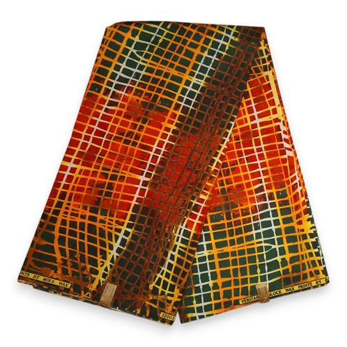 Afrikaanse stof - Orange Tie Dye - Polycotton, Hobby en Vrije tijd, Stoffen en Lappen, Nieuw, Ophalen of Verzenden