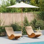 vidaXL Parasol 270x260 cm bamboe crèmewit, Tuin en Terras, Parasols, Verzenden, Nieuw