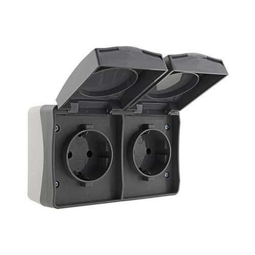 Buitenstopcontact dubbel opbouw IP54 spatwaterdicht, Doe-het-zelf en Verbouw, Elektra en Kabels, Ophalen of Verzenden