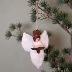Hangers Vilt - Engeltje Wit met Hulst / Holly Berry - 13cm -, Diversen, Ophalen of Verzenden, Nieuw