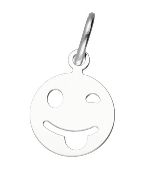 Zilveren Smiley steekt tong uit hanger, Sieraden, Tassen en Uiterlijk, Kettinghangers, Verzenden
