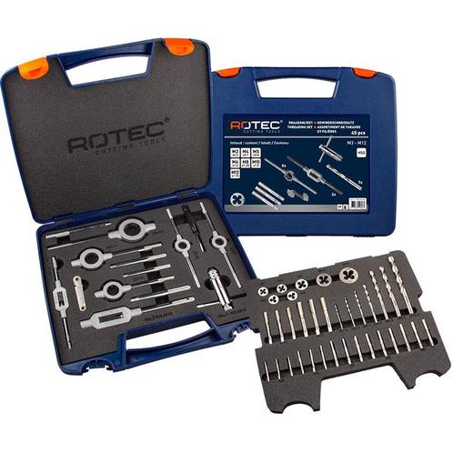 Rotec Handtap- en Snijplaatset 45-delig, Doe-het-zelf en Verbouw, Gereedschap | Boormachines, Nieuw, Verzenden