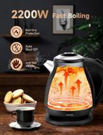 Waterkoker - Retro - met thermometer - 1.7L - 2200W - Zwart, Witgoed en Apparatuur, Waterkokers, Verzenden, Zo goed als nieuw