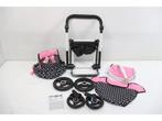 Bayer Design - Poppenwagen XEO in zwart, wit/roze, Kinderen en Baby's, Verzenden, Zo goed als nieuw